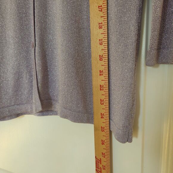 Jones New York Lavender/silver Shimmer Cardigan Womens Med. Classic, Party GUC - Picture 6 of 8